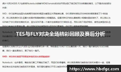 TES与FLY对决全场精彩回顾及赛后分析